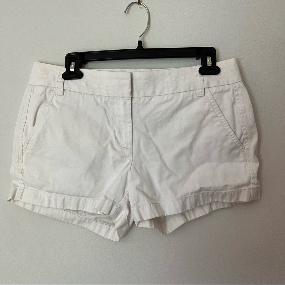J. Crew White Chino Shorts